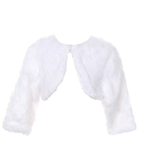 Rain Kids White Faux Pearl Button Special Occasion Shrug Girl 4-14 - SophiasStyle.com